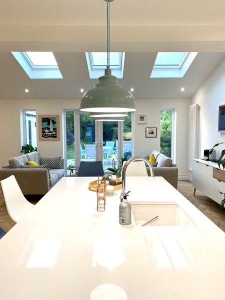 dining room table with rooflite plus windows